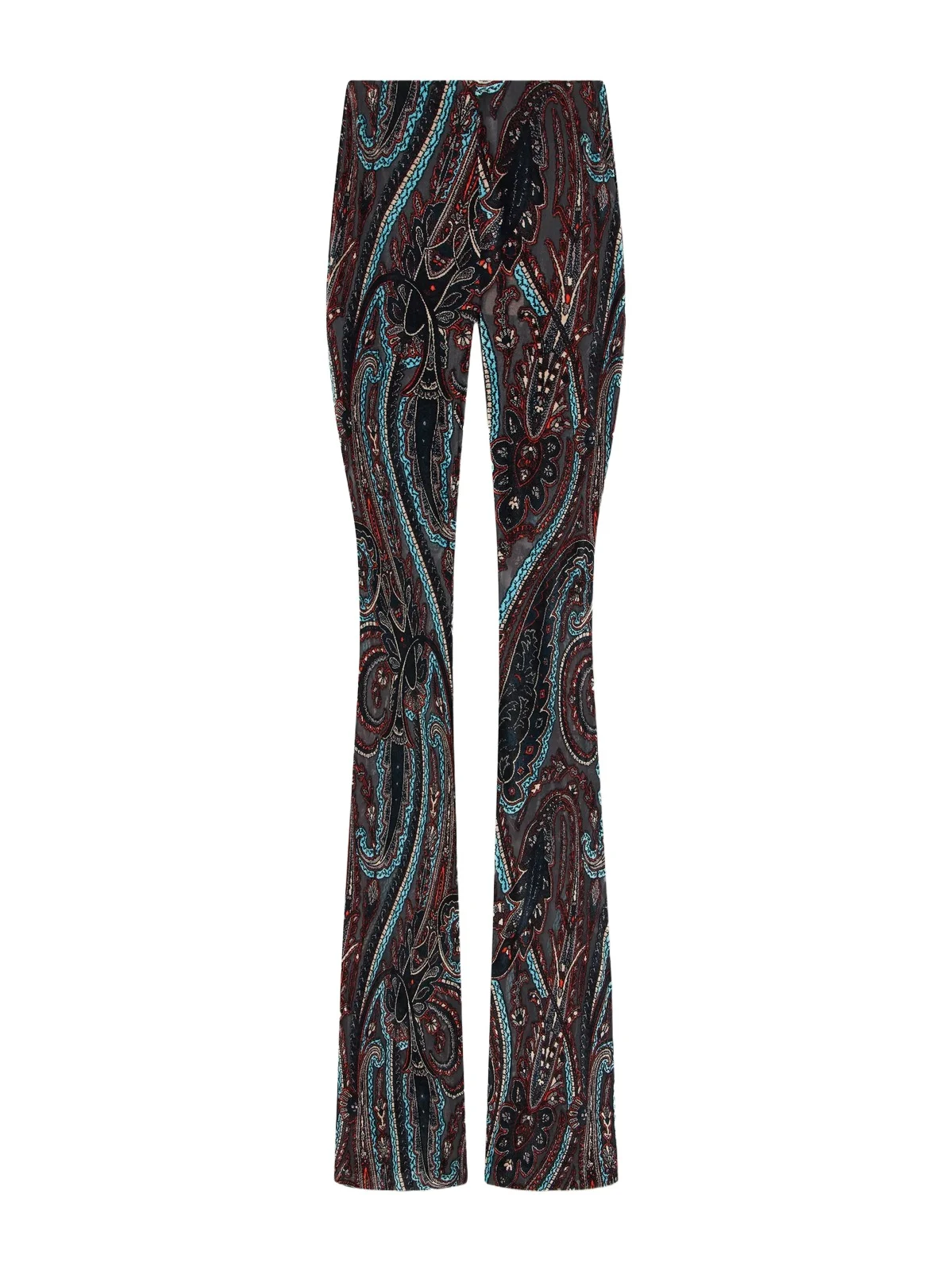 Etro Paisley-appliquéd Mesh Flared Pants