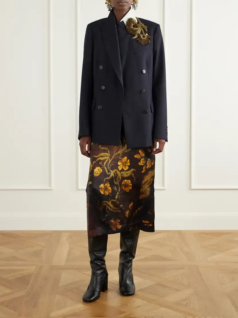 Dries Van Noten Embellished Double-breasted Wool Blazer | Thumbnail 2 Dries Van Noten Embellished Double-breasted Wool Blazer | Thumbnail 2