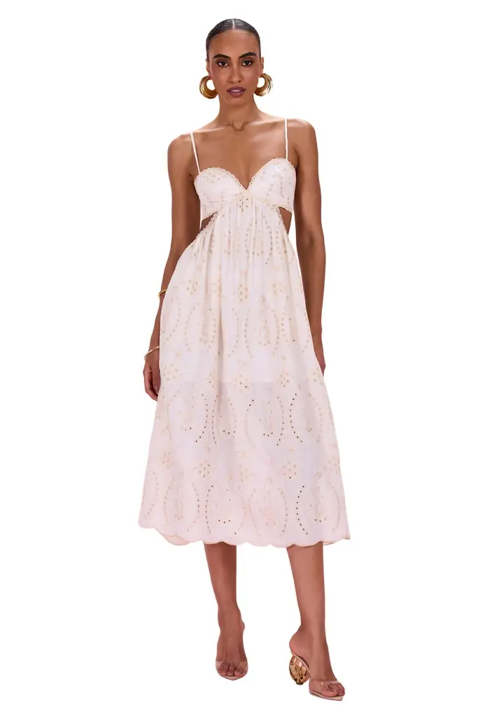 PatBo SERENITY POPLIN MIDI DRESS