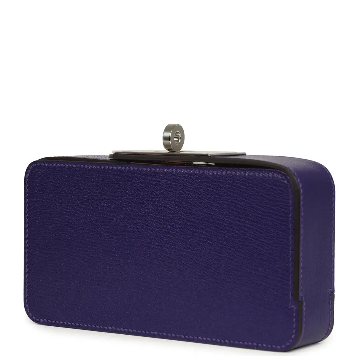 HERMÈS Hermes Sanglons Clutch Purple Chevre Mysore Palladium Hardware | Thumbnail 5