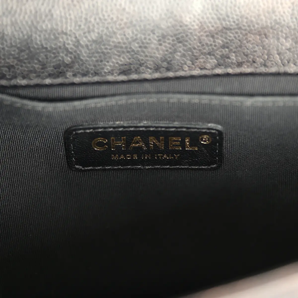 Chanel Pre-owned Chanel Medium Chevron Boy Bag Black Caviar Antique Gold Hardware | Thumbnail 9 Chanel Pre-owned Chanel Medium Chevron Boy Bag Black Caviar Antique Gold Hardware | Thumbnail 9