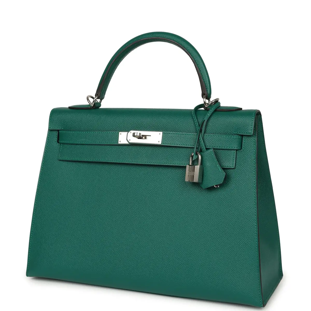 HERMÈS Pre-owned Hermes Kelly Sellier 32 Malachite Epsom Palladium Hardware | Thumbnail 5 HERMÈS Pre-owned Hermes Kelly Sellier 32 Malachite Epsom Palladium Hardware | Thumbnail 5