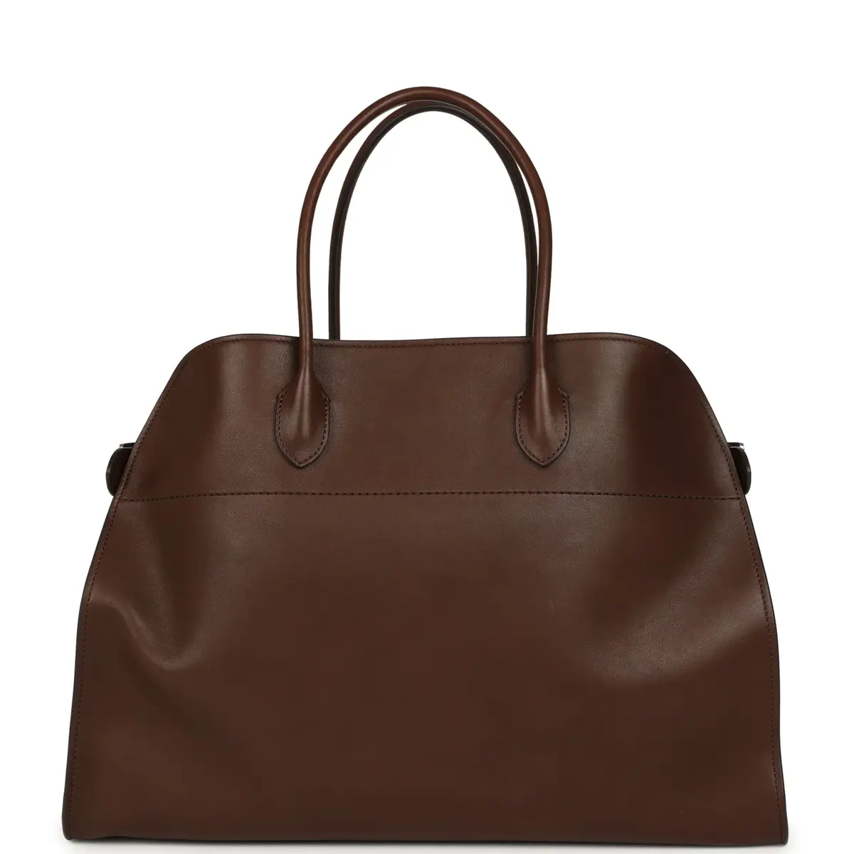 The Row The Row Soft Margaux 17 Bag Deep Brown Saddle Silver Hardware | Thumbnail 4 The Row The Row Soft Margaux 17 Bag Deep Brown Saddle Silver Hardware | Thumbnail 4