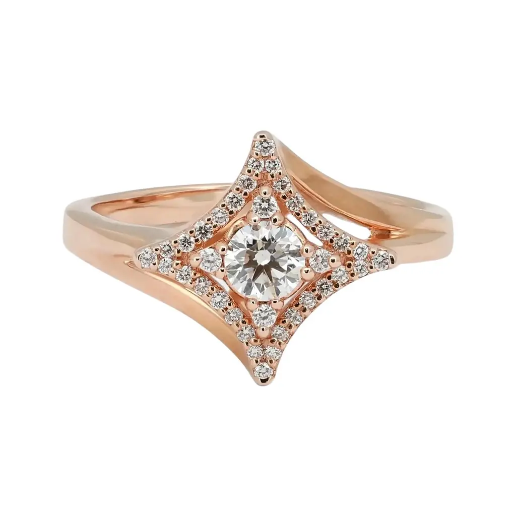 Salvini Salvini 18K Rose Gold Diamond Halo Engagement Ring Sz. 6.5 by The Solist