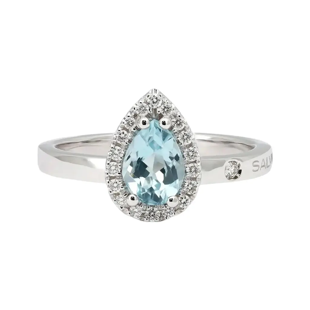 Salvini Salvini 18K White Gold Aquamarine & Diamond Sorrenta Engagement Ring Sz. 6.25 by The Solist