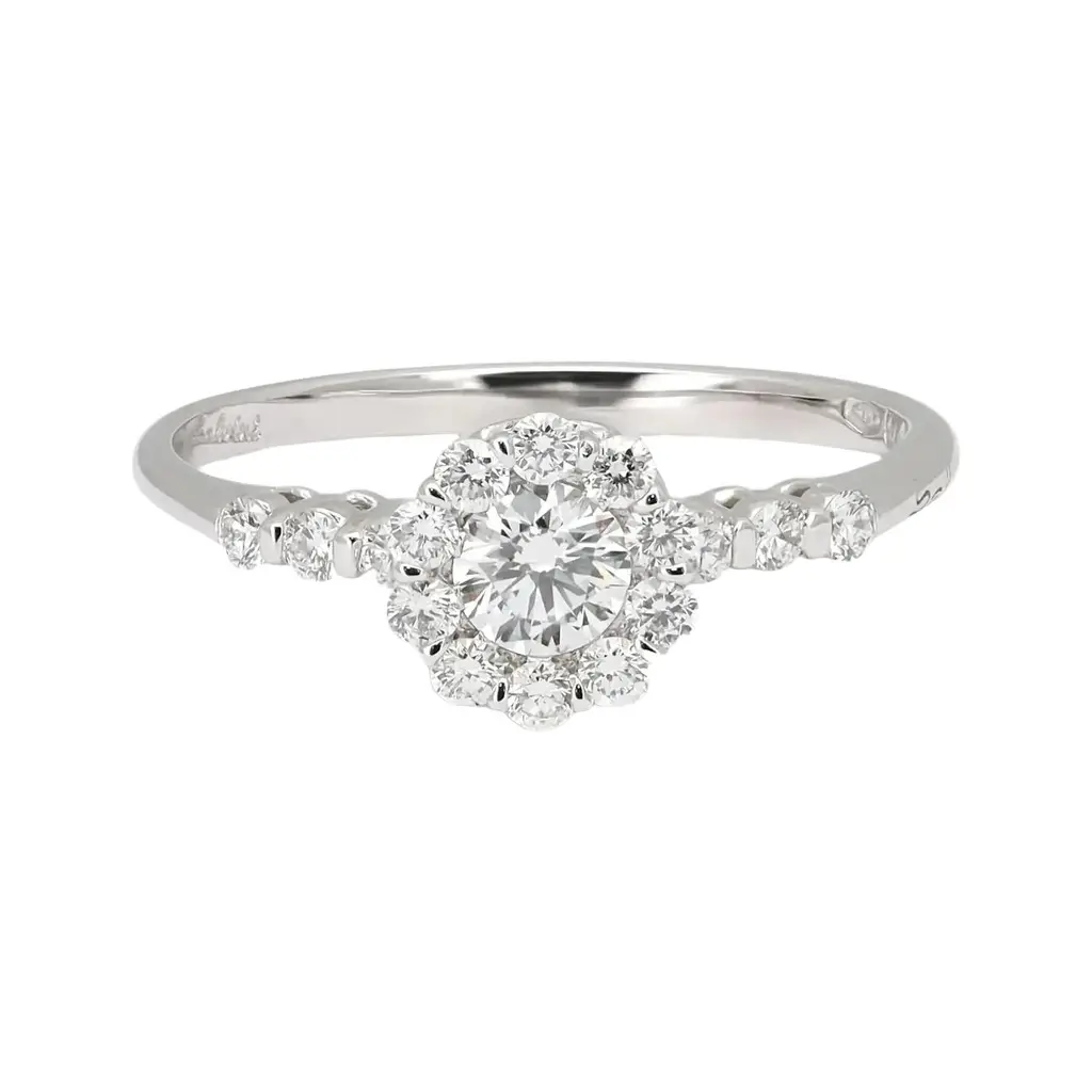 Salvini Salvini 18K White Gold Diamond Halo Engagement Ring Sz. 6.75 by The Solist