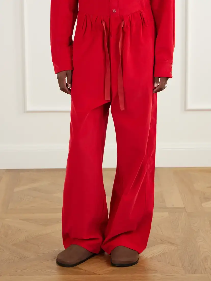Sanderlak Drawstring Cotton-corduroy Straight-leg Pants | Thumbnail 3