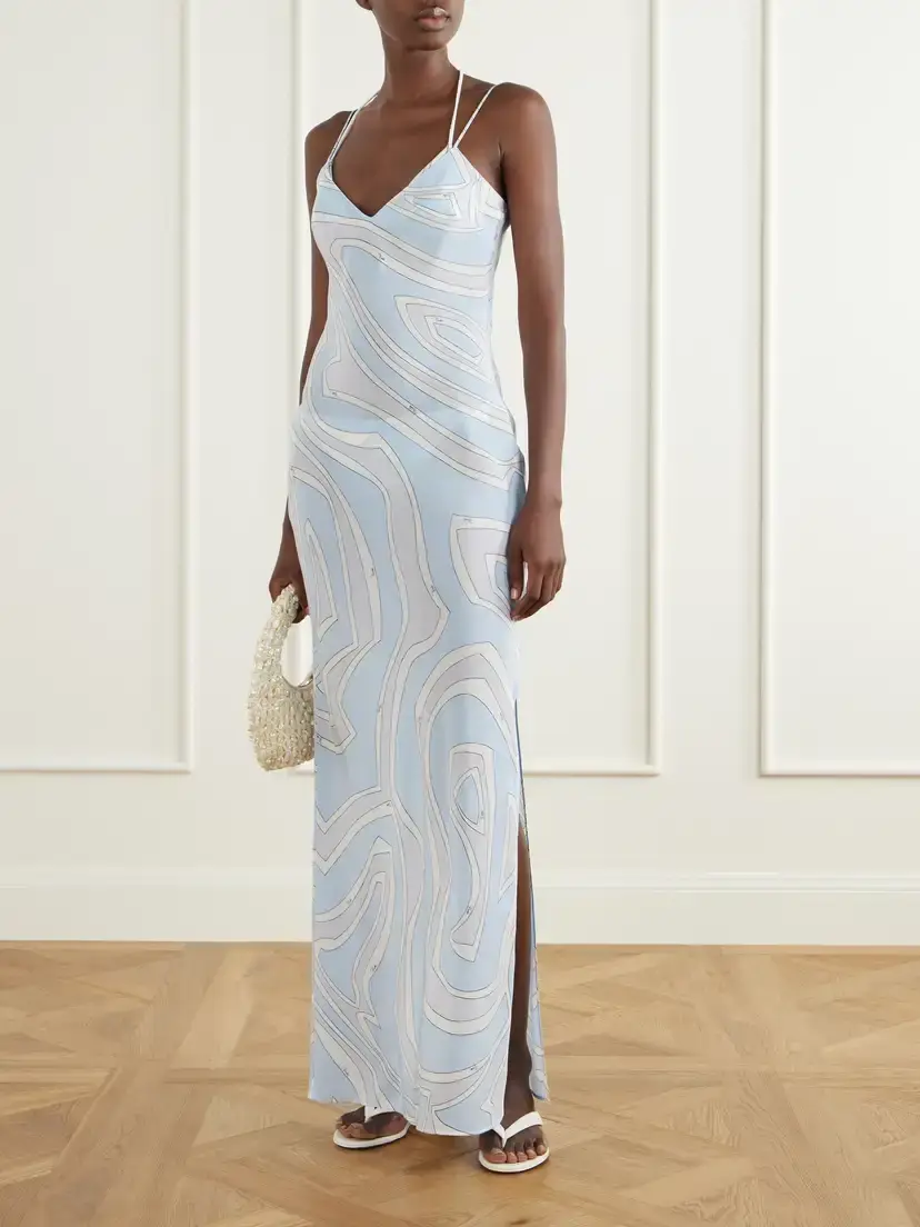 PUCCI Printed Silk Crepe De Chine Maxi Dress | Thumbnail 2 PUCCI Printed Silk Crepe De Chine Maxi Dress | Thumbnail 2