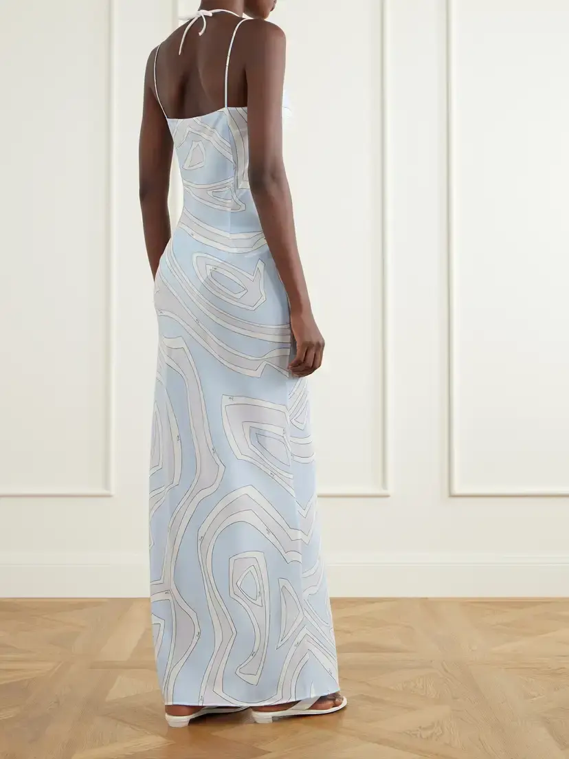 PUCCI Printed Silk Crepe De Chine Maxi Dress | Thumbnail 3 PUCCI Printed Silk Crepe De Chine Maxi Dress | Thumbnail 3