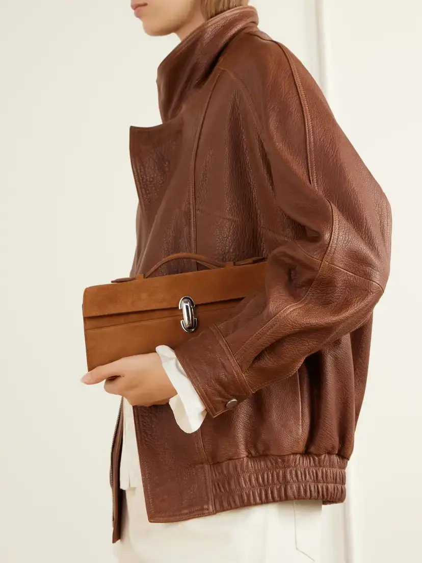 Savette Slim Symmetry Pochette Suede Top-handle Bag | Thumbnail 2 Savette Slim Symmetry Pochette Suede Top-handle Bag | Thumbnail 2