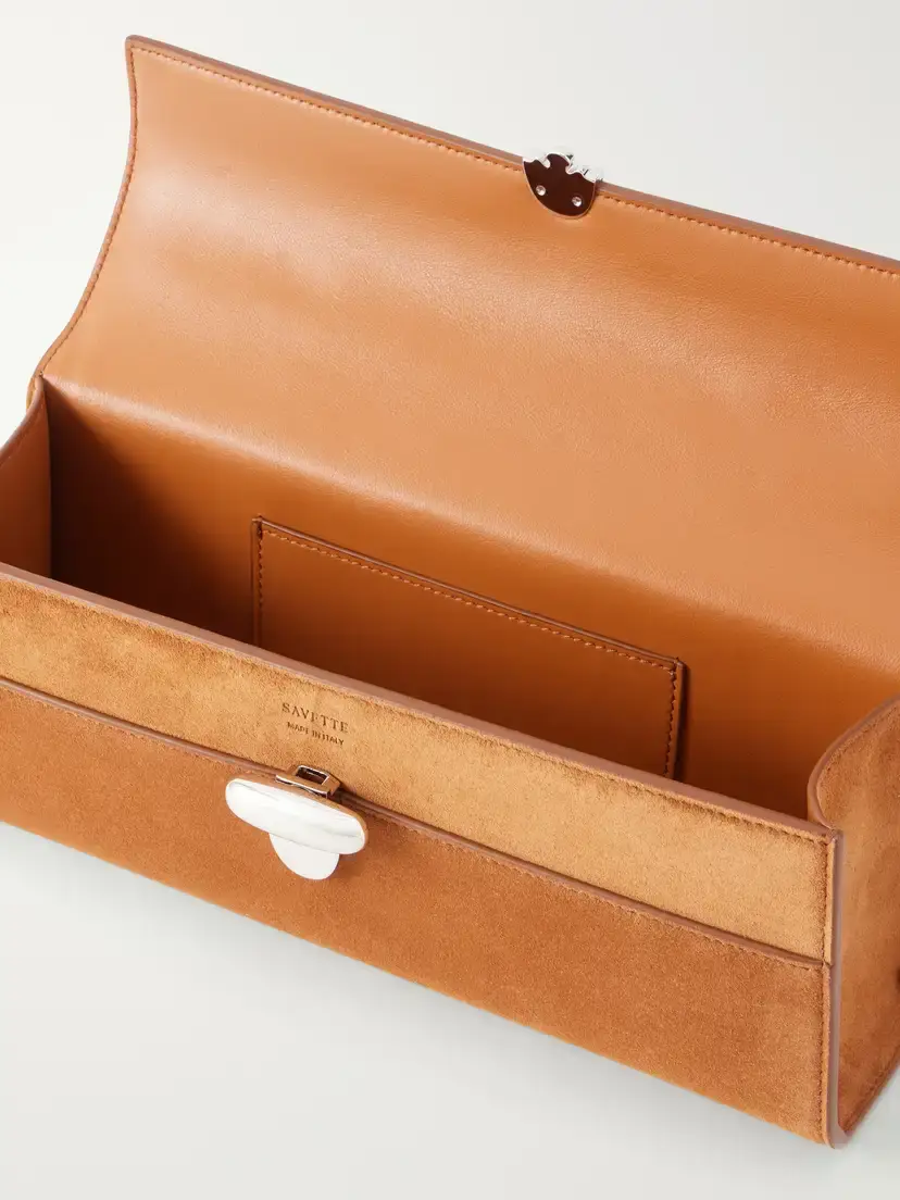 Savette Slim Symmetry Pochette Suede Top-handle Bag | Thumbnail 6 Savette Slim Symmetry Pochette Suede Top-handle Bag | Thumbnail 6