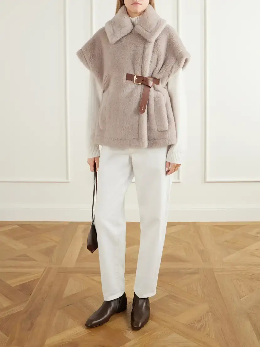 Max Mara Abavo Buckled Alpaca, Wool And Silk-blend Cape | Thumbnail 2 Max Mara Abavo Buckled Alpaca, Wool And Silk-blend Cape | Thumbnail 2