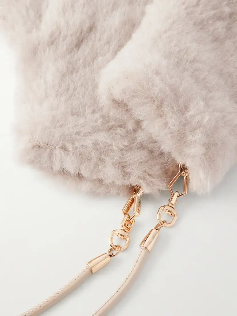 Max Mara Ombrato Strap-detailed Alpaca, Wool And Silk-blend Gloves - Neutrals | Thumbnail 2 Max Mara Ombrato Strap-detailed Alpaca, Wool And Silk-blend Gloves - Neutrals | Thumbnail 2
