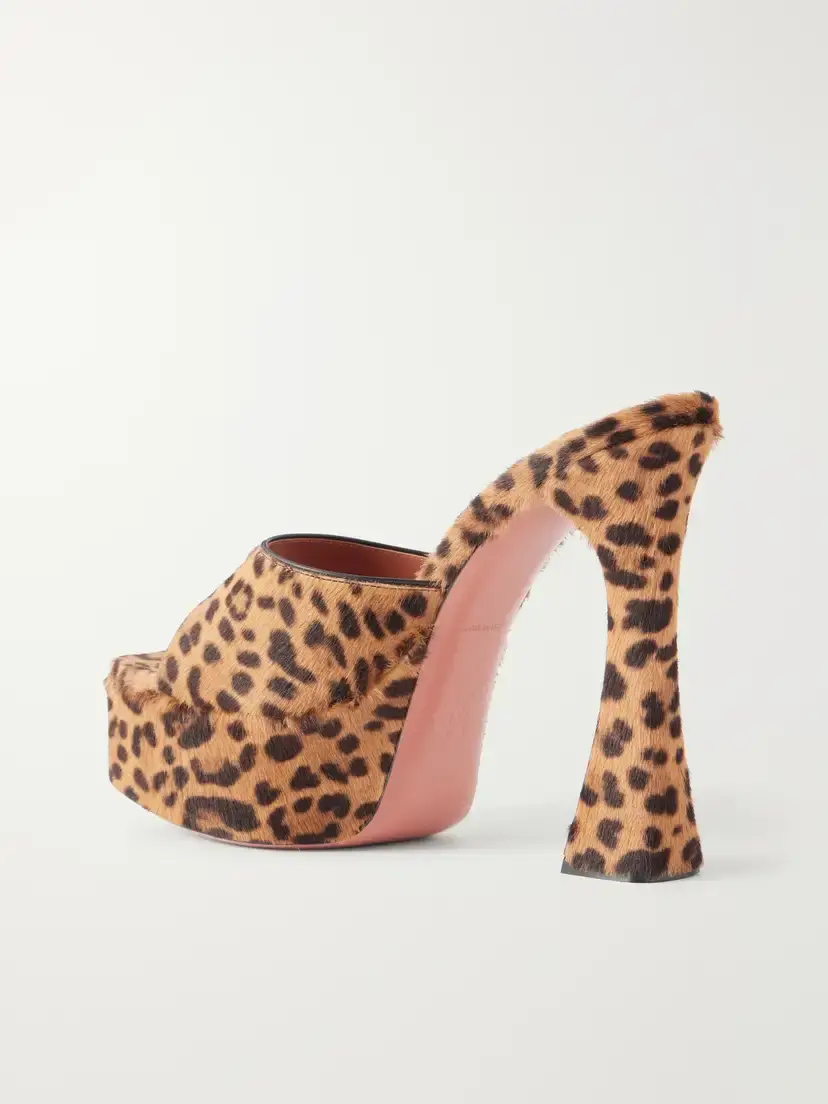 Amina Muaddi Dalida 140 Leopard-print Calf Hair Sandals | Thumbnail 3 Amina Muaddi Dalida 140 Leopard-print Calf Hair Sandals | Thumbnail 3