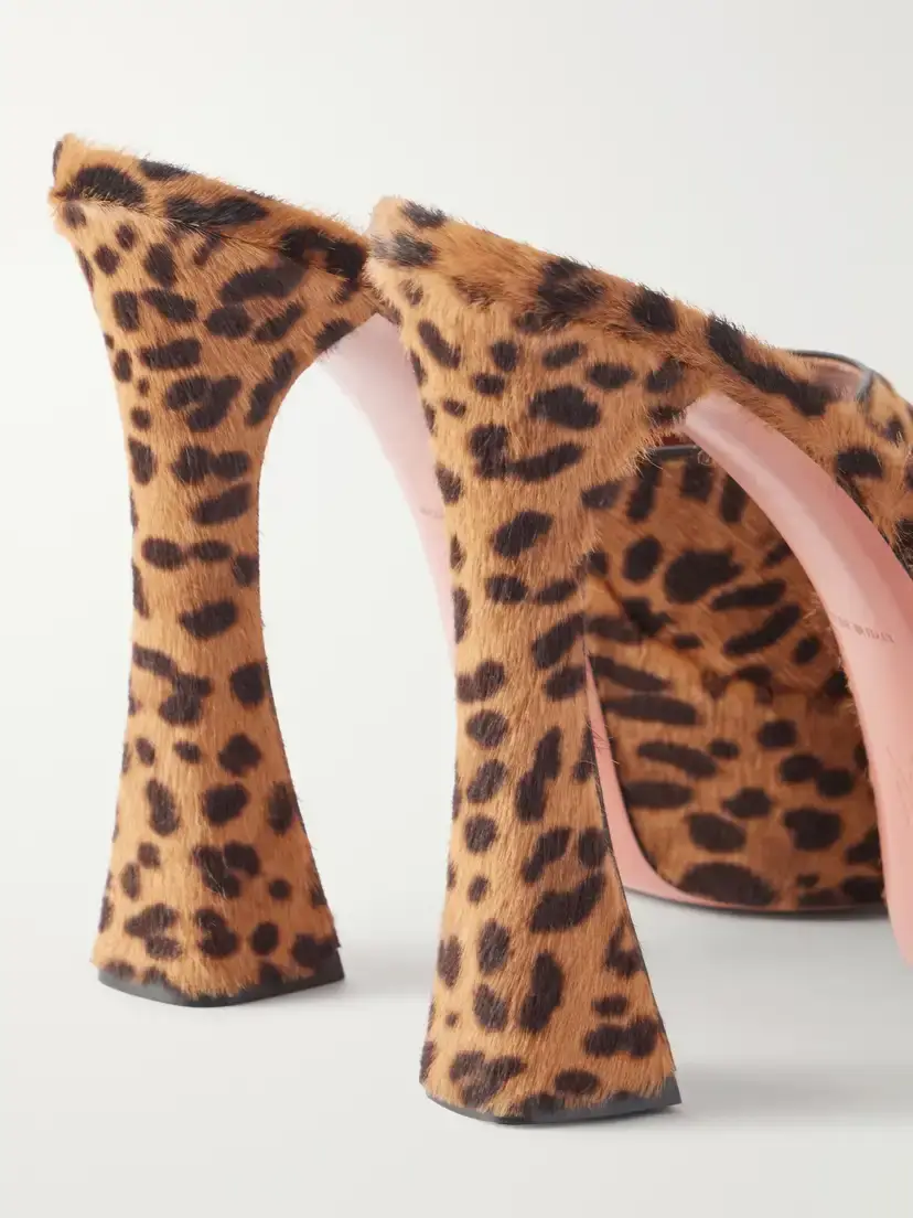 Amina Muaddi Dalida 140 Leopard-print Calf Hair Sandals | Thumbnail 5 Amina Muaddi Dalida 140 Leopard-print Calf Hair Sandals | Thumbnail 5