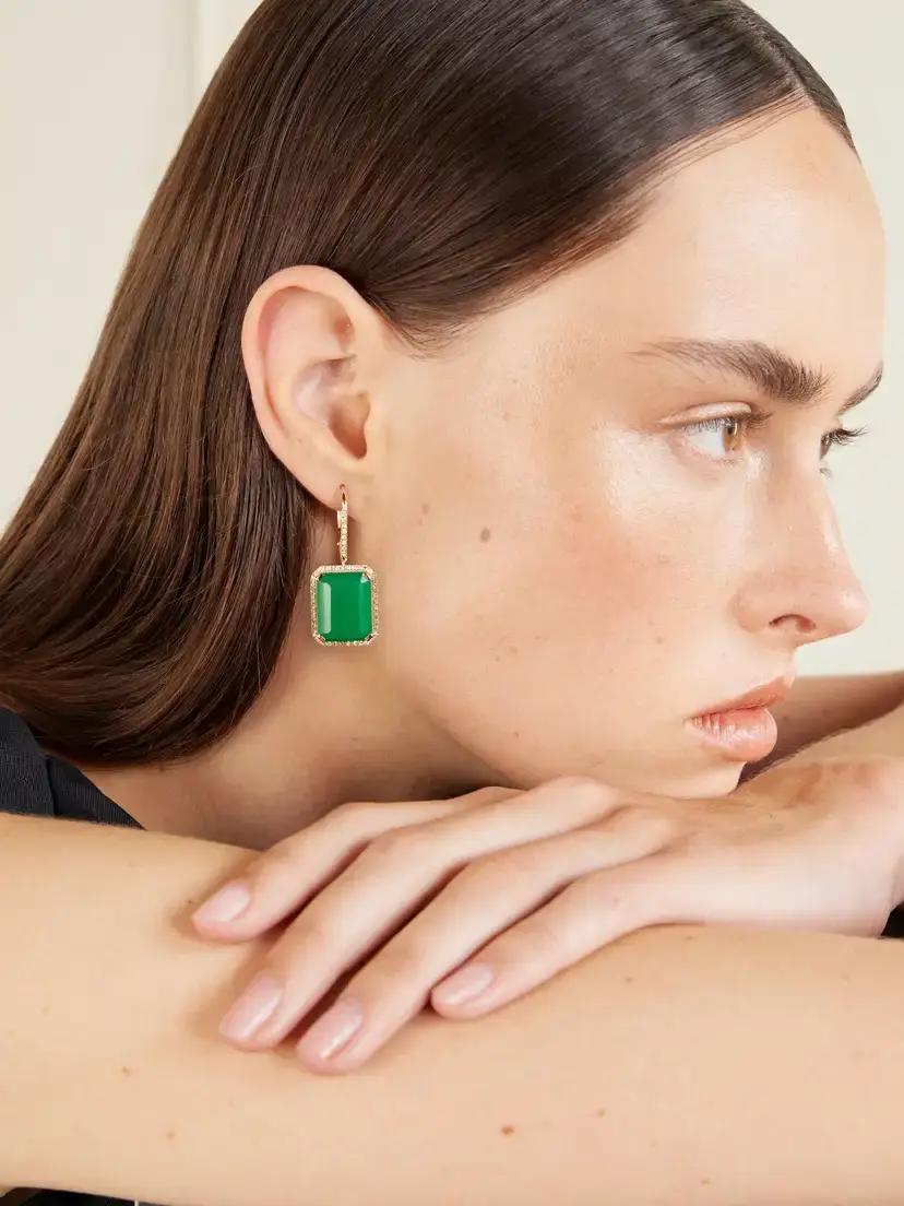 SHAY Portrait 18-karat Gold Onyx And Diamond Earrings | Thumbnail 2 SHAY Portrait 18-karat Gold Onyx And Diamond Earrings | Thumbnail 2