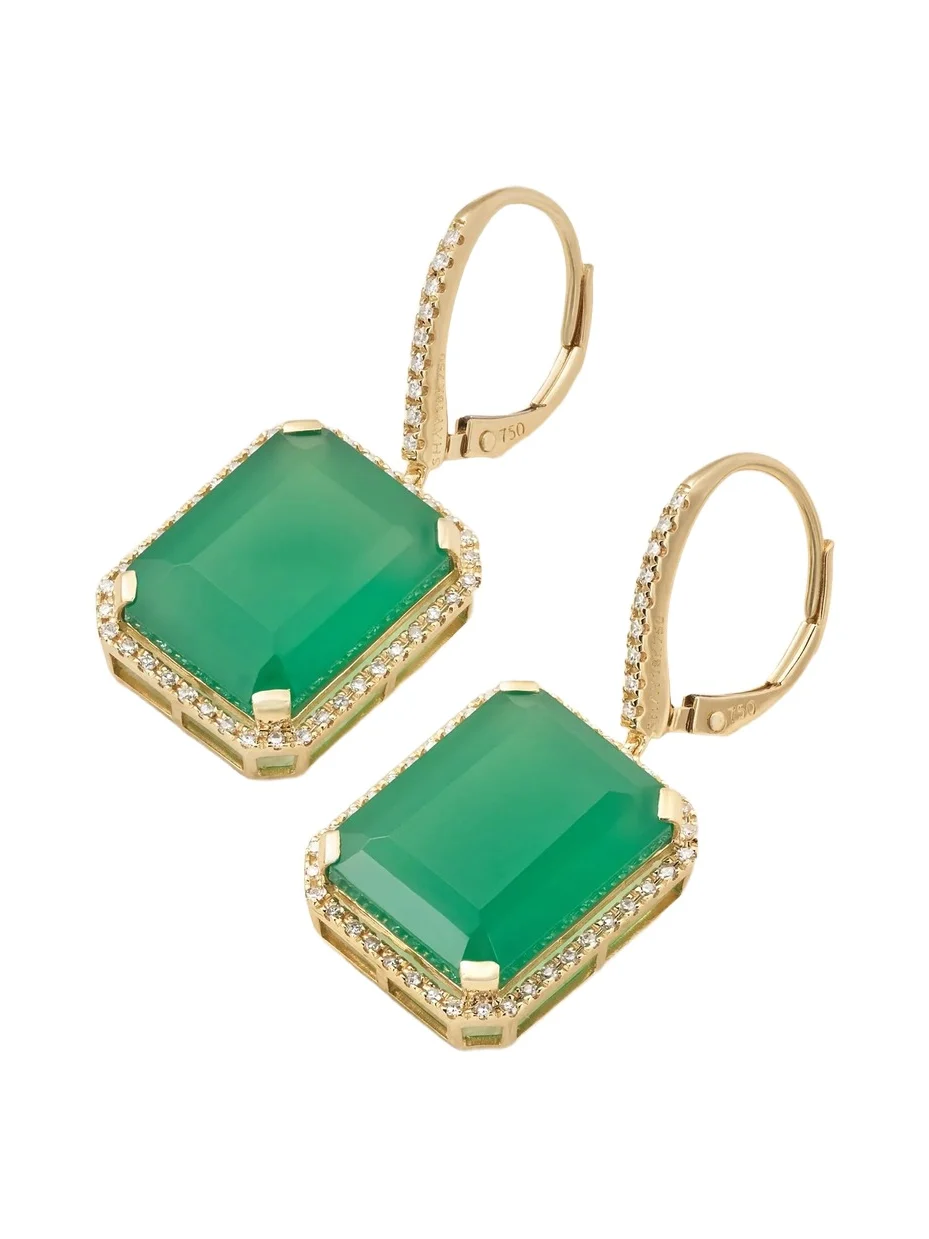 SHAY Portrait 18-karat Gold Onyx And Diamond Earrings