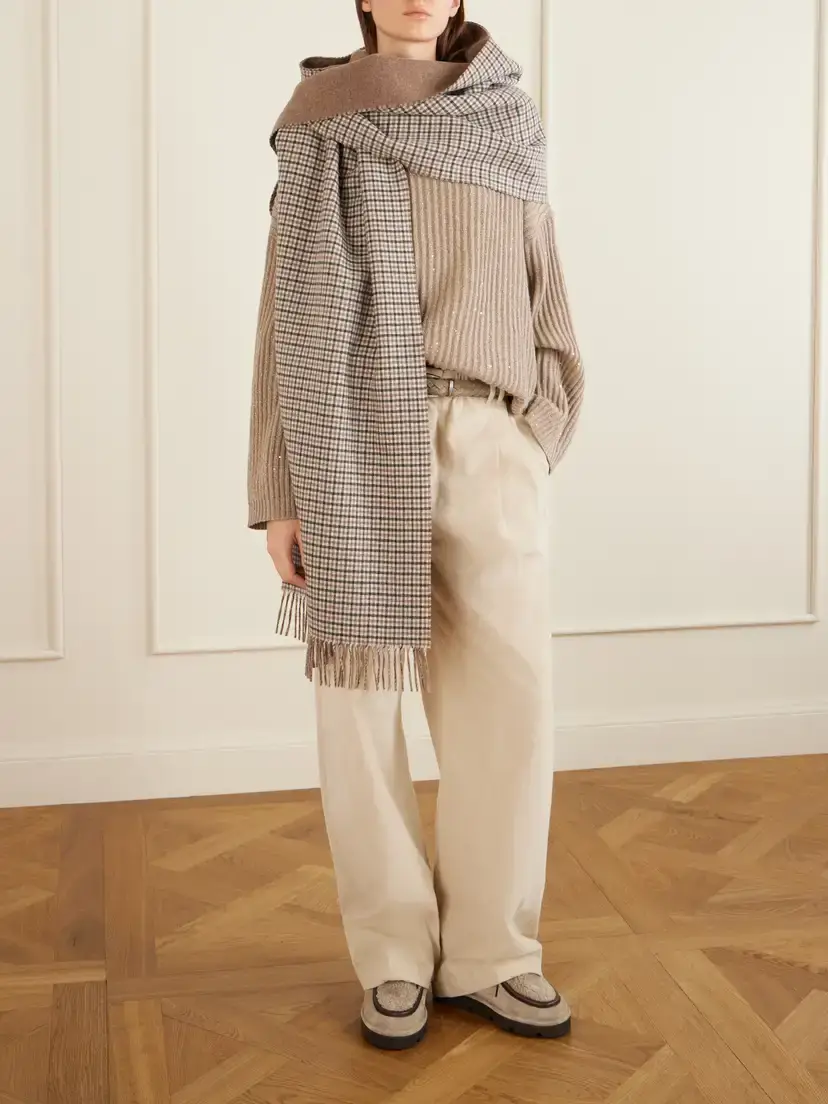 Brunello Cucinelli Shearling-trimmed Suede Clogs | Thumbnail 4