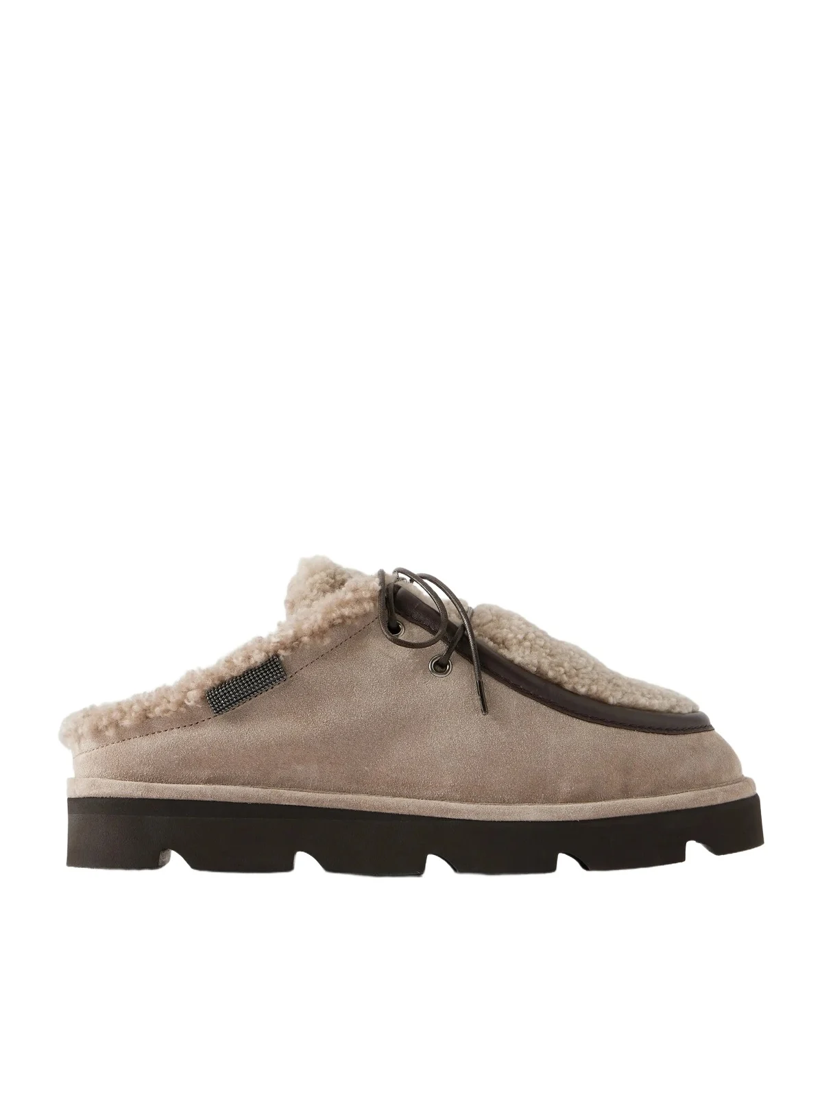 Shearling-trimmed Suede Clogs Shearling-trimmed Suede Clogs