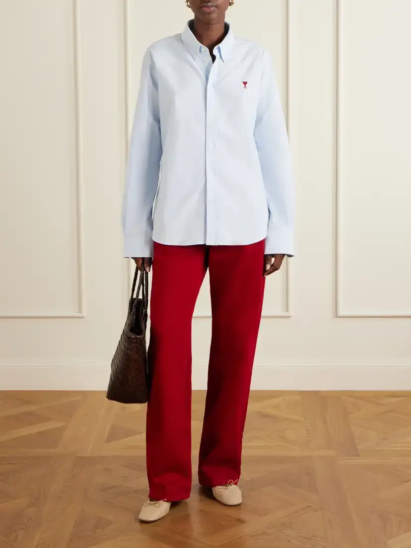 AMI PARIS Adc Embroidered Cotton Oxford Shirt | Thumbnail 2 AMI PARIS Adc Embroidered Cotton Oxford Shirt | Thumbnail 2