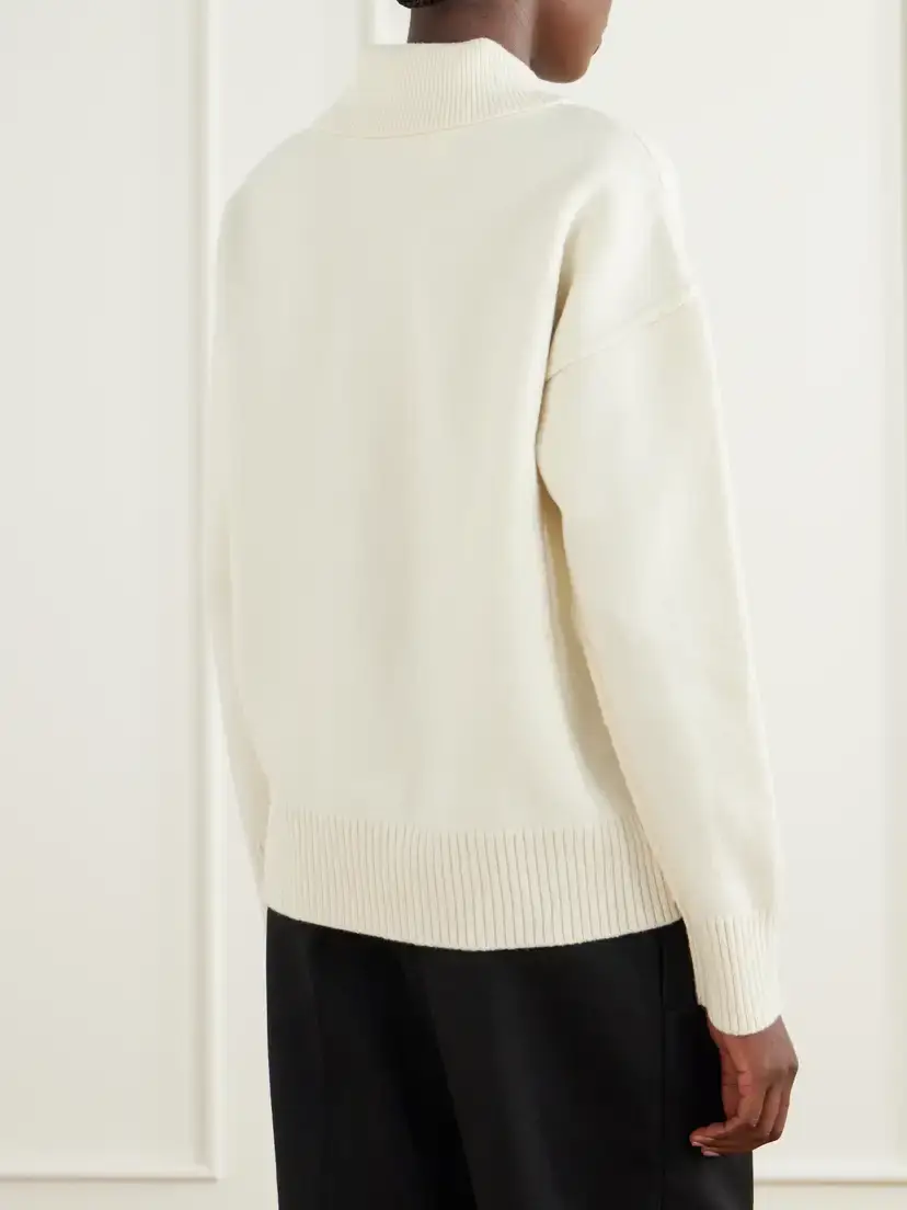 AMI PARIS Intarsia Wool Polo Sweater | Thumbnail 3