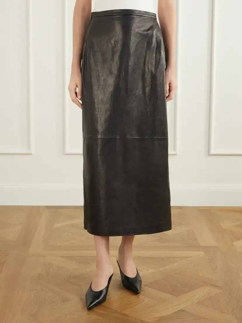 Magda Butrym Leather Midi Skirt | Thumbnail 3