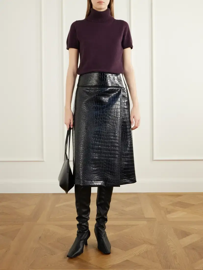 Sportmax Croc-effect Glossed Midi Skirt | Thumbnail 2 Sportmax Croc-effect Glossed Midi Skirt | Thumbnail 2