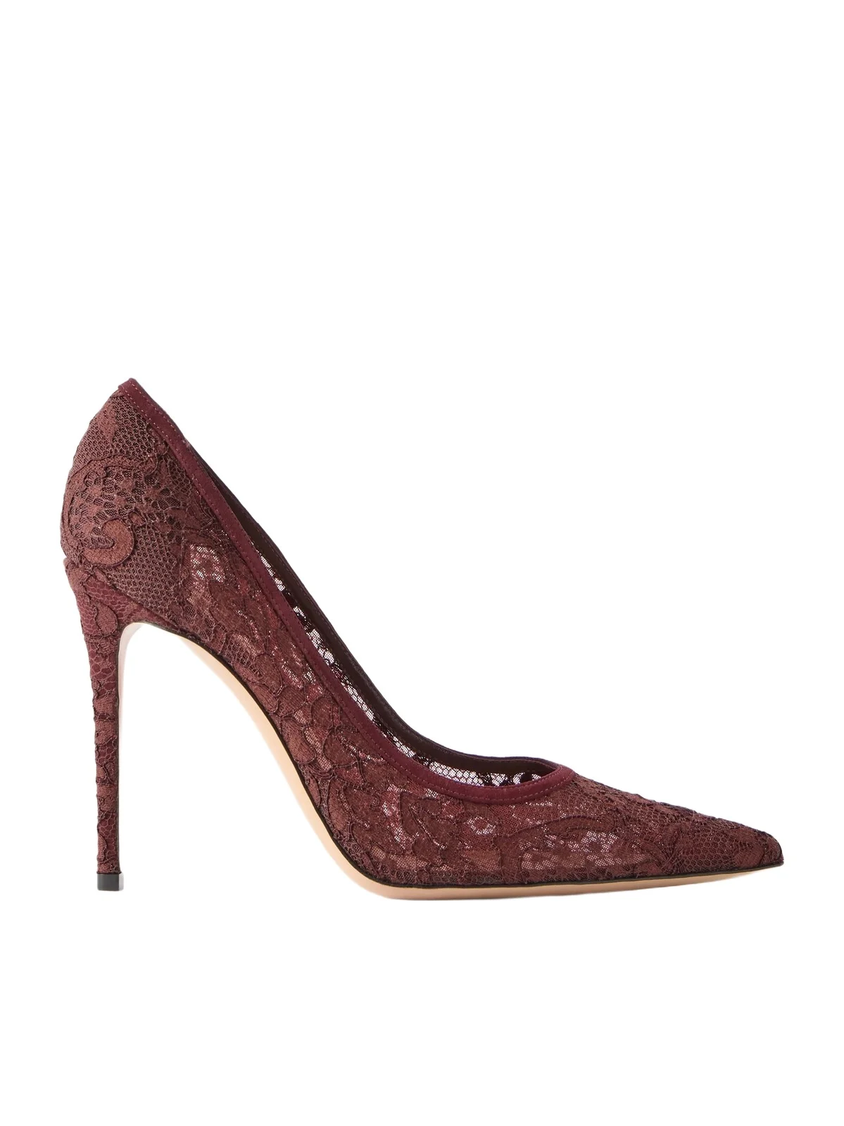 Gianvito Rossi Claudia 105 Suede-trimmed Lace Pumps