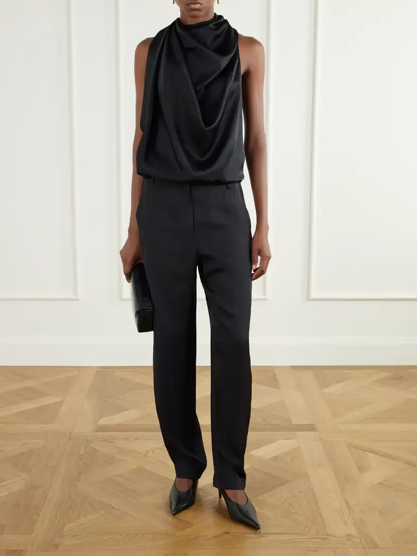Tibi Grace Satin-twill Tapered Pants | Thumbnail 2 Tibi Grace Satin-twill Tapered Pants | Thumbnail 2