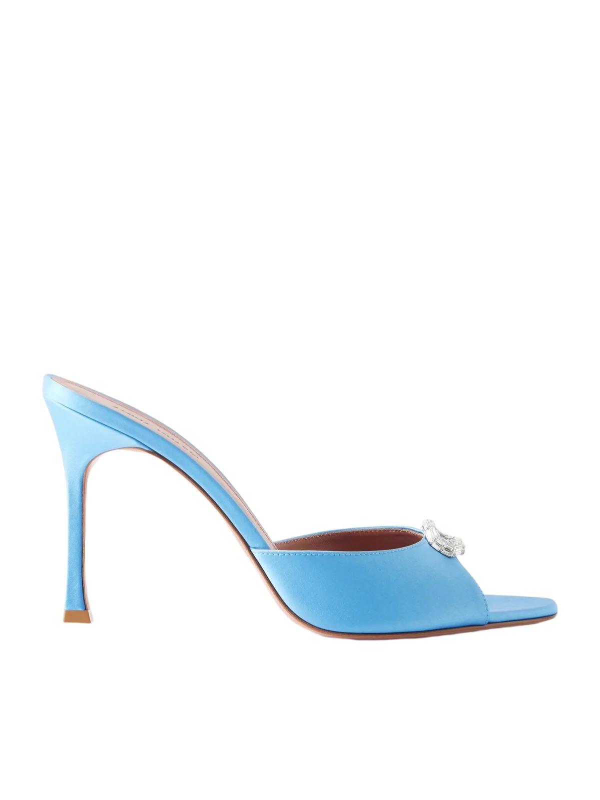 Amina Muaddi Mini Camelia 95 Crystal-embellished Satin Sandals