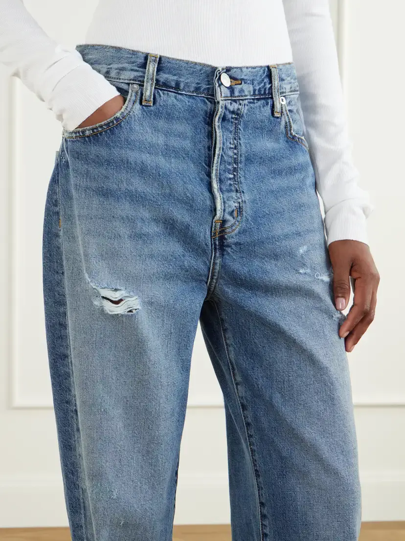 ÉTERNE Saint Boyfriend Distressed Mid-rise Straight-leg Jeans | Thumbnail 5