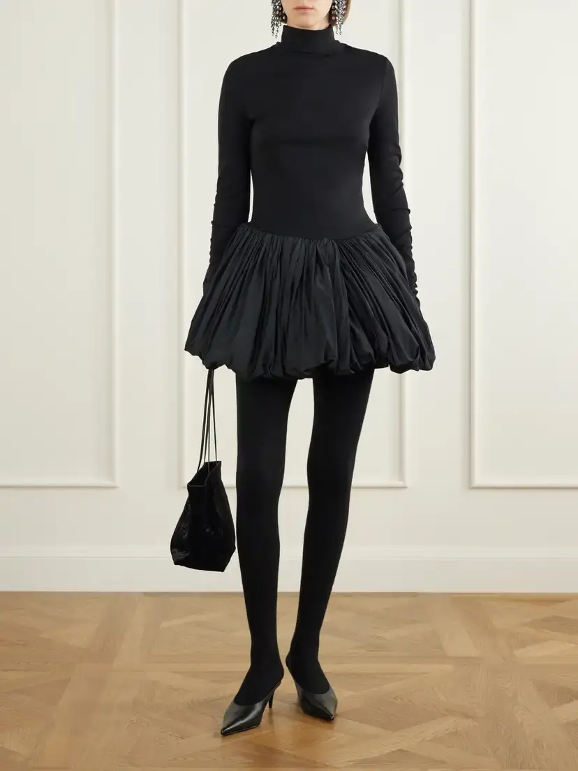Magda Butrym Wool-blend Jersey And Shell Balloon Mini Dress | Thumbnail 2 Magda Butrym Wool-blend Jersey And Shell Balloon Mini Dress | Thumbnail 2