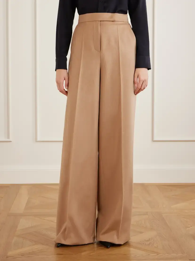 Max Mara Camel Wool Wide-leg Pants | Thumbnail 3 Max Mara Camel Wool Wide-leg Pants | Thumbnail 3