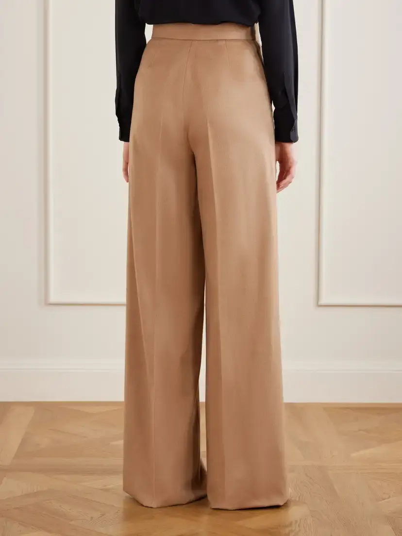Max Mara Camel Wool Wide-leg Pants | Thumbnail 4 Max Mara Camel Wool Wide-leg Pants | Thumbnail 4