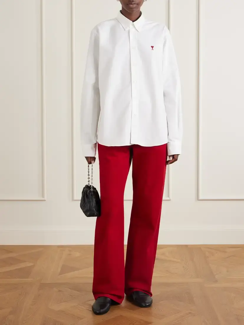 AMI PARIS Adc Embroidered Cotton Oxford Shirt | Thumbnail 2 AMI PARIS Adc Embroidered Cotton Oxford Shirt | Thumbnail 2