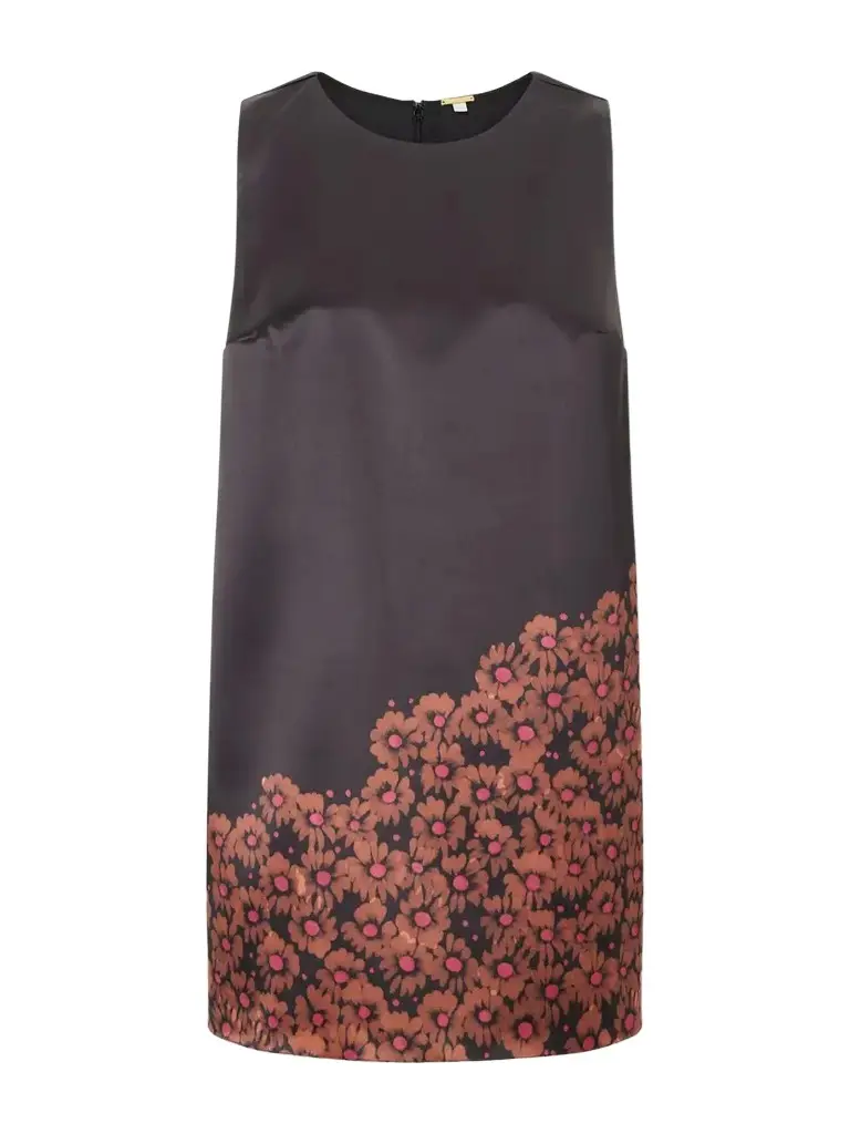 Floral-print Satin Mini Dress