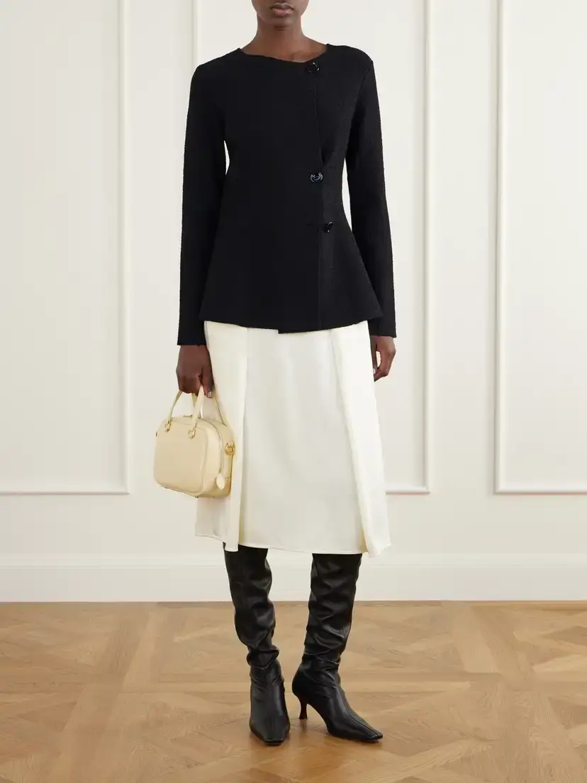 Jil Sander Pleated Satin Midi Skirt | Thumbnail 2