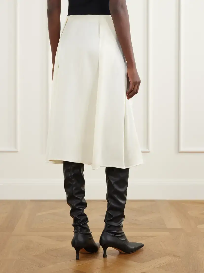 Jil Sander Pleated Satin Midi Skirt | Thumbnail 4