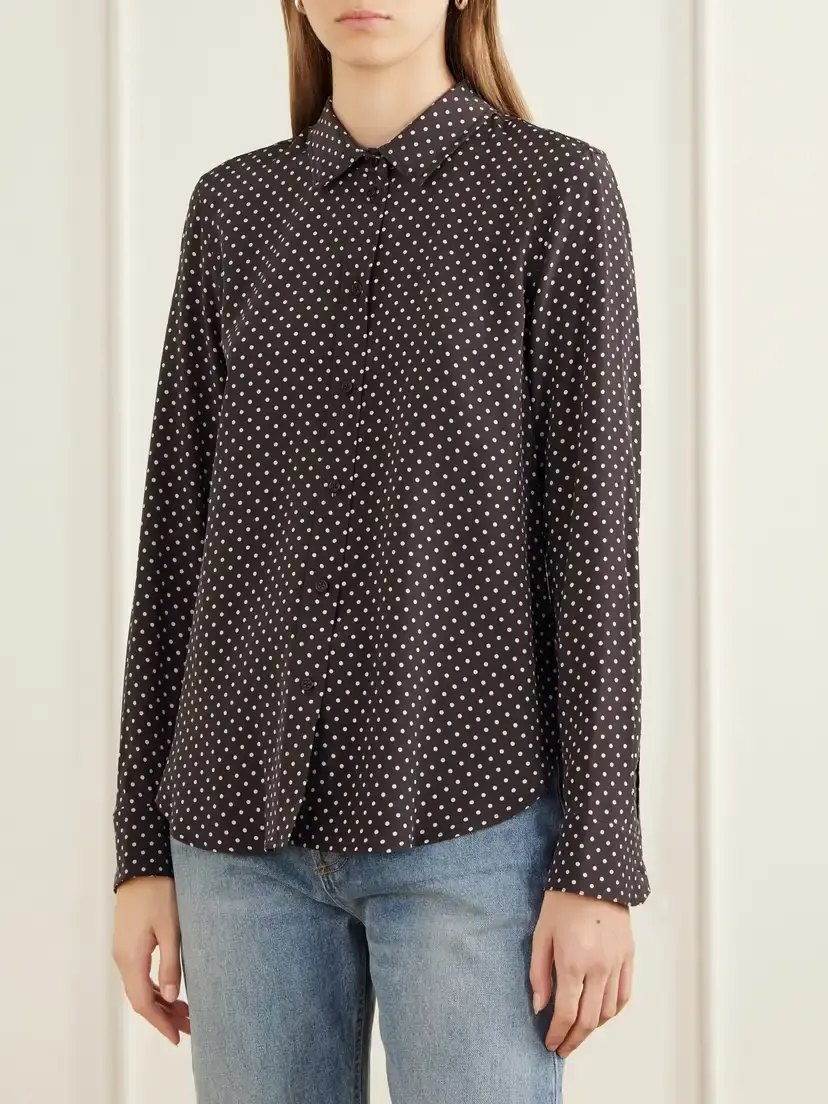 Nili Lotan Gaia Polk-dot Silk-crepe De Chine Shirt | Thumbnail 3 Nili Lotan Gaia Polk-dot Silk-crepe De Chine Shirt | Thumbnail 3