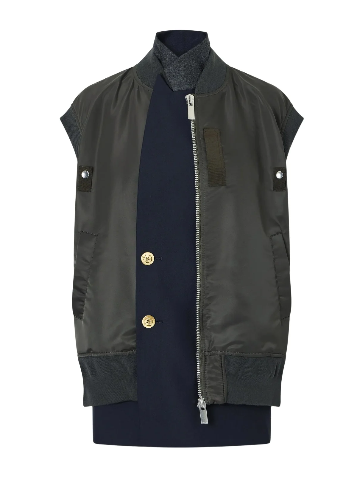 Sacai Button-embellished Twill Vest
