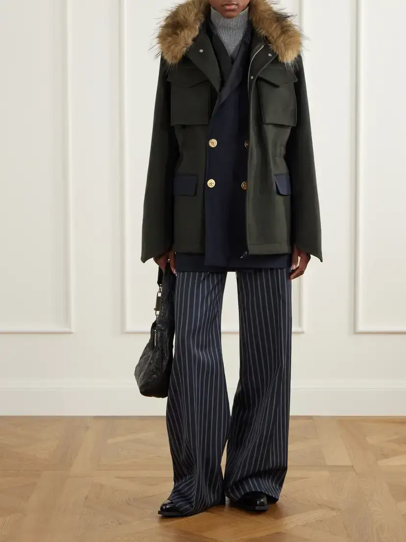 Sacai Layered Wool Coat | Thumbnail 2 Sacai Layered Wool Coat | Thumbnail 2