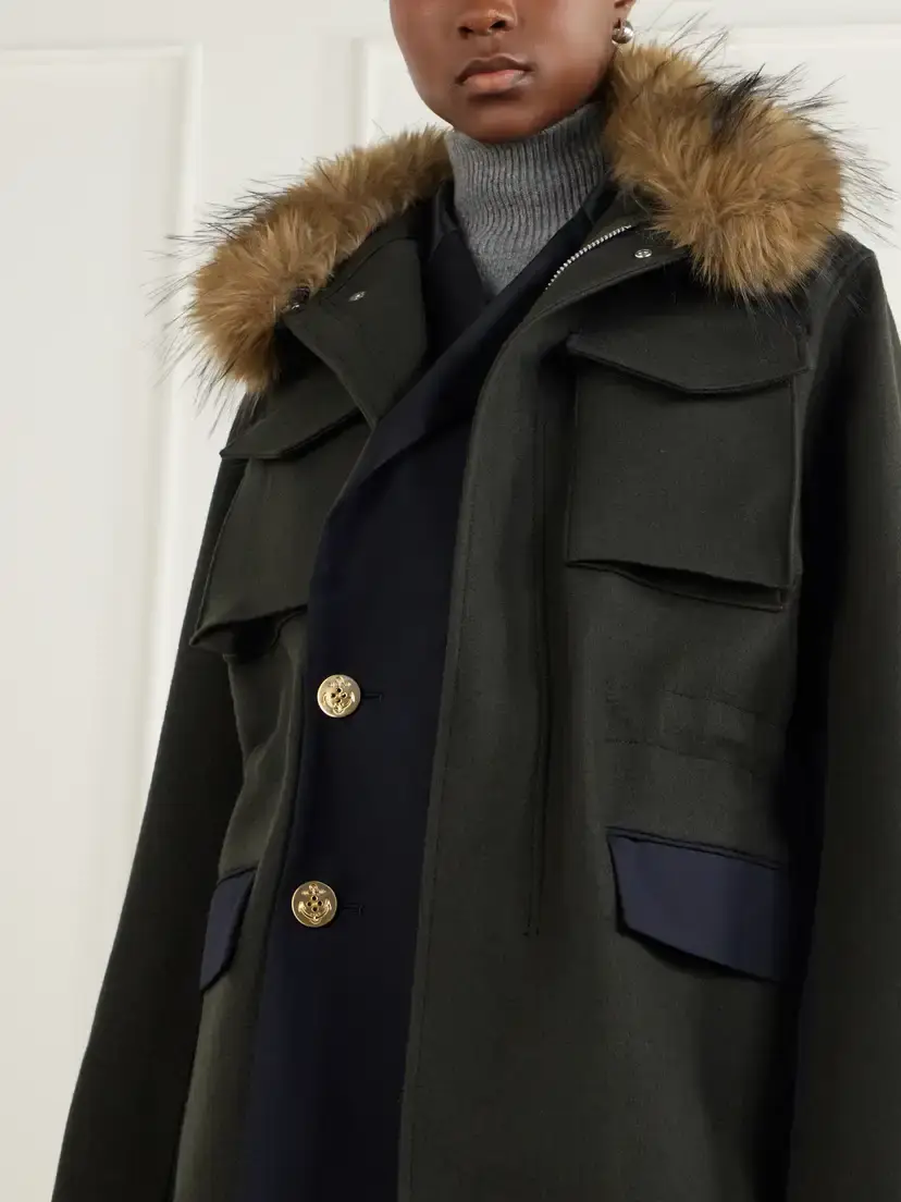 Sacai Layered Wool Coat | Thumbnail 4 Sacai Layered Wool Coat | Thumbnail 4