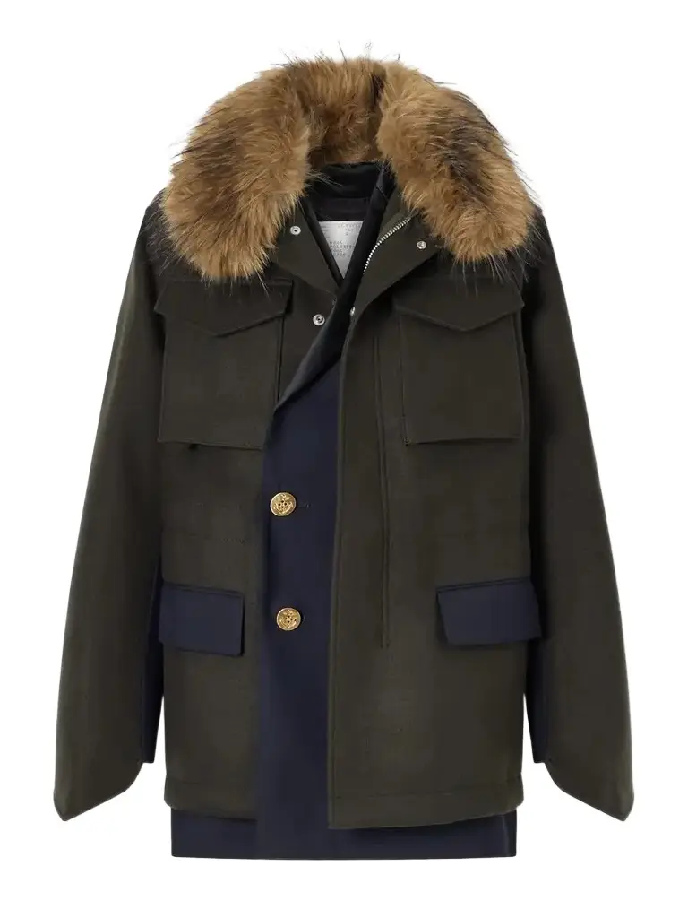 Layered Wool Coat