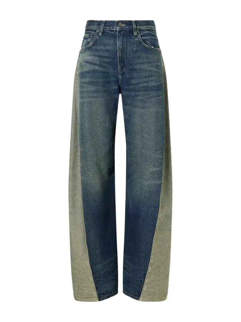 Haikure Clyde Double Vintage Blue Mid-rise Wide-leg Jeans