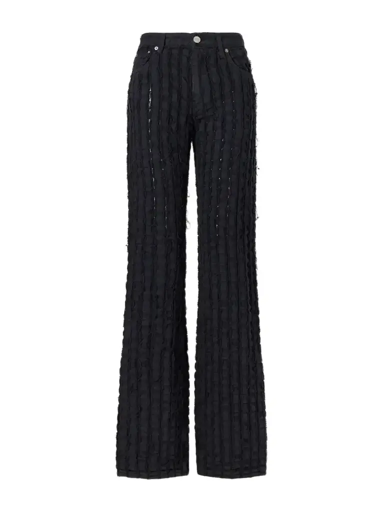 Haikure Star Bull Stripe Distressed High-waist Straight-leg Jeans | Image 1 Haikure Star Bull Stripe Distressed High-waist Straight-leg Jeans | Image 1