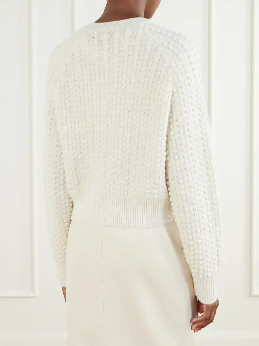 Loulou de Saison Edie Bubble-stitch Cashmere Cardigan | Thumbnail 4 Loulou de Saison Edie Bubble-stitch Cashmere Cardigan | Thumbnail 4