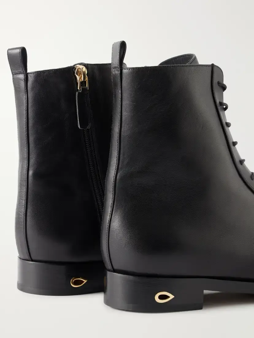 Jennifer Chamandi Brando Patent Leather-trimmed Leather Ankle Boots | Thumbnail 5
