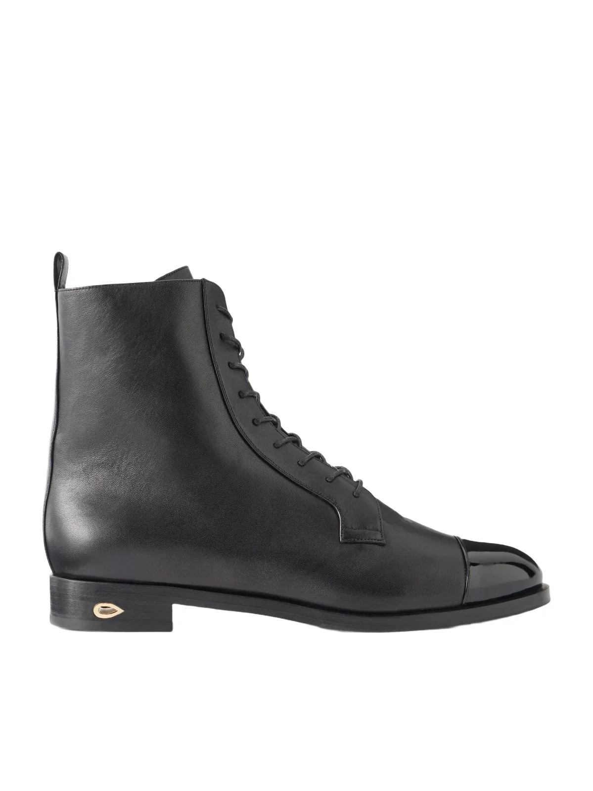 Brando Patent Leather-trimmed Leather Ankle Boots Brando Patent Leather-trimmed Leather Ankle Boots