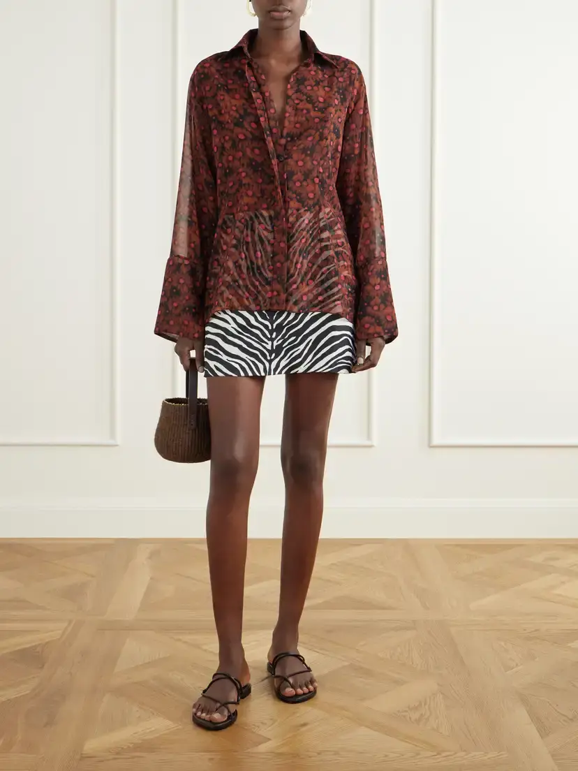 Cala de la Cruz Floral-print Chiffon Shirt | Thumbnail 2 Cala de la Cruz Floral-print Chiffon Shirt | Thumbnail 2