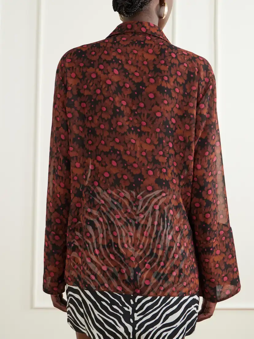 Cala de la Cruz Floral-print Chiffon Shirt | Thumbnail 3 Cala de la Cruz Floral-print Chiffon Shirt | Thumbnail 3
